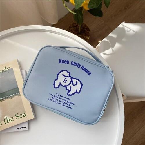 Korea cartoon cute bear storage bag waterproof portable wash bag travel large capacity cosmetic bag makeup pouch toiletry bag