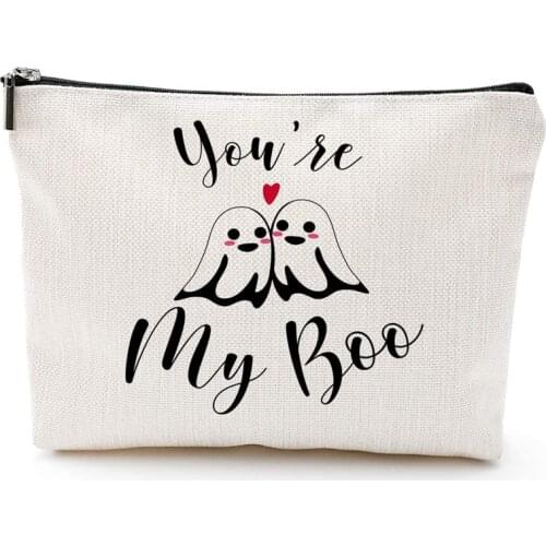 Boo Cosmetic Bag Anniversary October Halloween engagement wedding birthday wife girlfriend bride lover daughter gift present