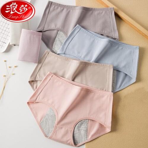 LANGSHA Women Leak Proof Menstrual Panties Widen Physiological Pants Womens Underwear Period Cotton Girls Waterproof Briefs