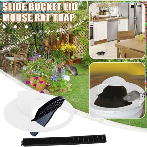 Reusable Plastic Smart Mouse Trap Flip & Slide Bucket Lid Rat Trap Lethal Trap Door Auto Reset Rat Door Style Multi Catch