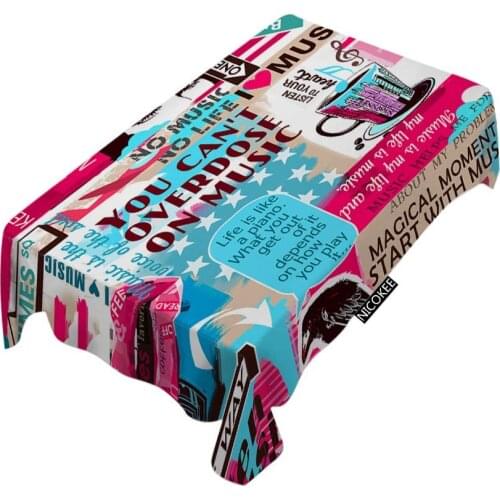 Fashion Music Festival Disco Dj Jazz Club Collage Raven Girl Fashion Printed Polyester Fabrics Tablecloth