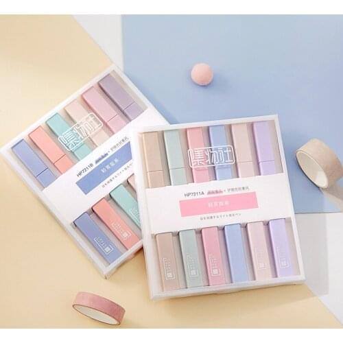 Soft Head Fluorescent Pen 6colors Light Color Department Fluorescent Marker Pen Students Use Marker Pens To Mark Key