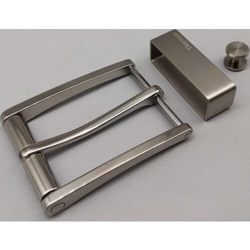 New Arrivals Brushed Pure Titanium Buckle 35 mm Width belt strap