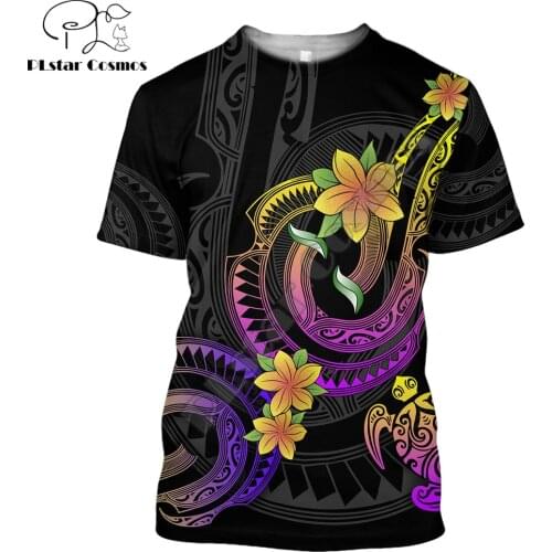 Pohnpei Polynesian Frangipani Flower 3D Printed Men t shirt Summer Harajuku Casual short Sleeve Tee shirts Unisex tops TX-22