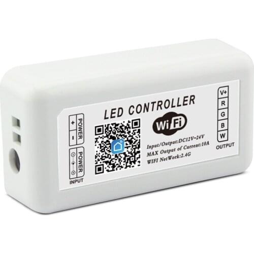 Free Shipping RGBW WIFI the mobile phone and RF 24-key remote control to change the mode selection, brightness adjustment