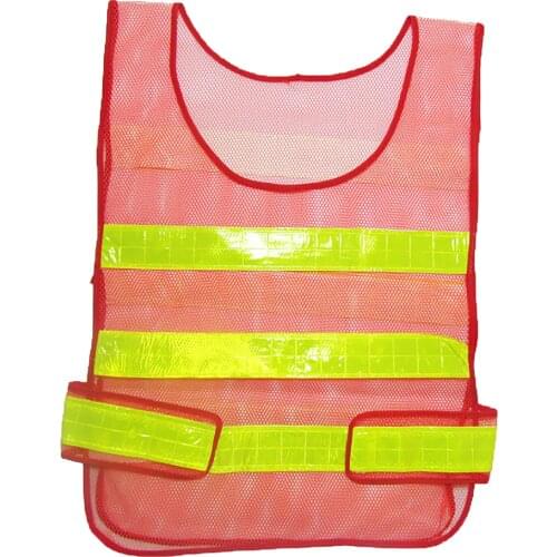 Adjustable Hi-Vis Safety Vest Reflective Jacket Security Waistcoat Vest -Red