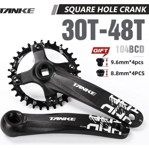 Tanke crankset 170MM Bicycle Chainring 30T 32T 34T 36T 38T40T 42T 104BCD Narrow Wide Bike MTB Crown Square Hole Sprocket crank
