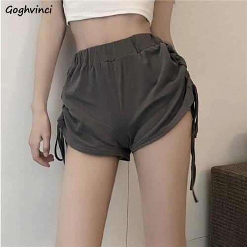 Shorts Women Summer Bodycon Skinny Casual Lady Elastic Waist Beach Correndo Shirring Slim Trousers Harajuku Fashion Streetwear