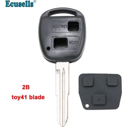 2 button replacement Remote Key Shell CASE COVER For Toyota TOY41 uncut blade with/without button pad