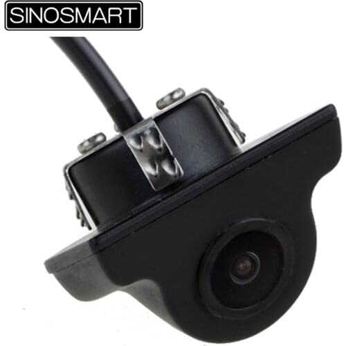 SINOSMART In Stock HD Universal Reversing Parking Camera with Ultra-Thin Shell Plastic Black 45 Degree Angle 20mm Hole