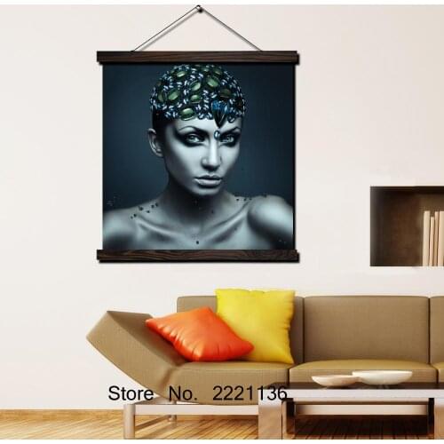 Light green Sexy woman HD Print Scroll Paintings Wall Art Printed Hanging Framed Canvas Painting Modern Home Decoration