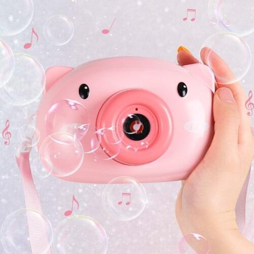 Piggy bubble machine electric music light automatic bubble toy bubble camera