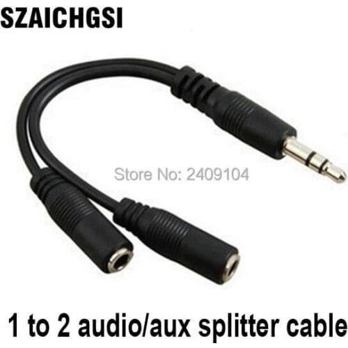 SZAICHGSI Audio Conversion Cable 3.5mm Male To Female Headphone Jack Splitter Audio Adapter Cable wholesale 500pcs/lot