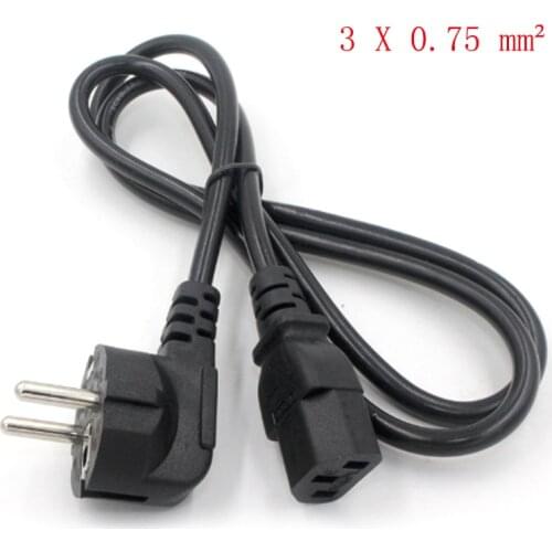 EU Power Extension Cord European Euro IEC C13 Power Supply Cable 1.2m 1.5m 1.8m 3X0.75 mm2 For PC Computer Monitor Printer TV