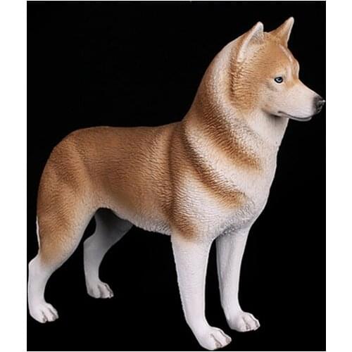 Yellow and Grey Siberian husky Dog Models Lovely Animal Gifts Toys