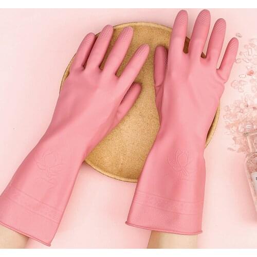 1 Pair Cleaning Gloves Kitchen Waterproof Dishwashing Tool Durable Housework Rubber Leather Laundry Gloves Thin Section Summer