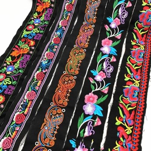1 Yards Jacquard Ribbon Embroidery Flower Webbing Lace Trim for Clothing Bag DIY Farbic