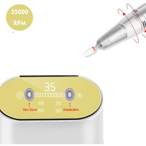 2021 New 60W 35000RPM Nail Polishing Drill manicure Machine For Nail Art Tools Kit Electric Nail File with Cutter Nail Art Drill