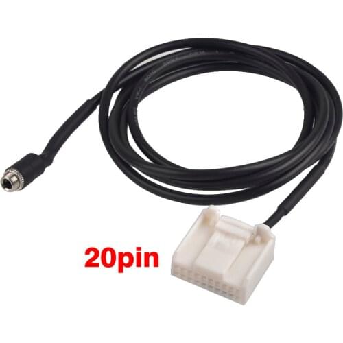3.5mm 20pin AUX Audio Music AUX Cable Input Adapter For Toyota Camry Corolla Reiz RAV4 Highlander