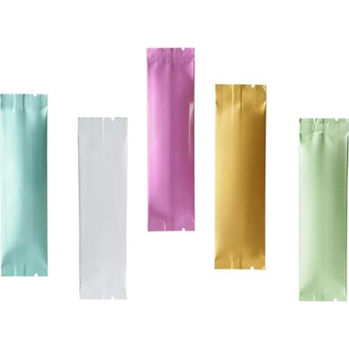 3x12cm Various Color Heat Seal Aluminum Foil Mylar Flat Storage Bags Open Top Pouches Powder Coffee Food Packaging Bags 100PCS