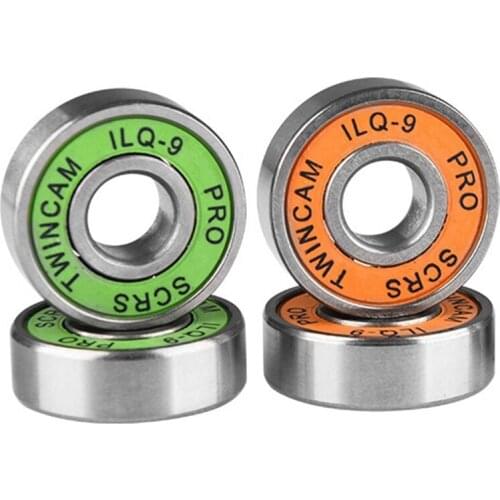 40Pcs 608 2RS Ball Bearings, ILQ-9 High-Speed Bearings For Skateboards, Inline Skates, 20 Pcs Green & 20Pcs Orange