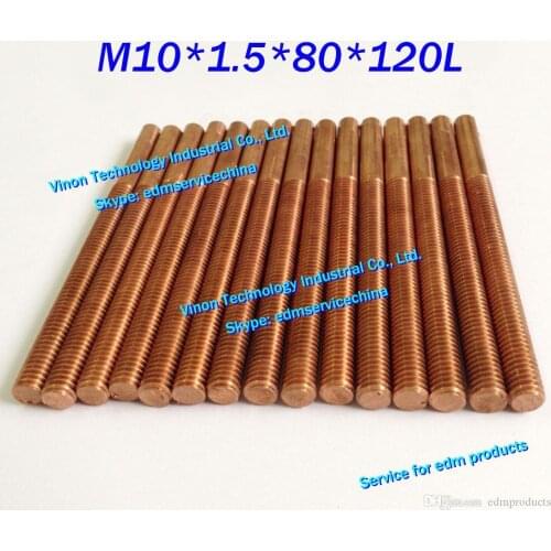 5PCS Pack) M10*1.5*80*120mm Tapping Electrode Copper, Copper Metric EDM Orbit Tapping Electrode M10 Threading Electrode for EDM
