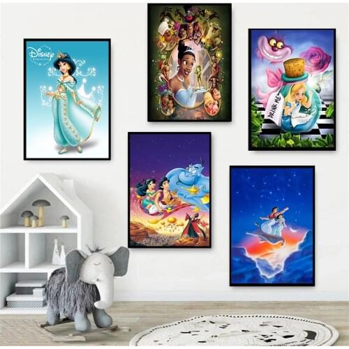 5D DIY Diamond Painting Disney Princess Jasmine and Aladdin Magic Lamp Cross Stitch Embroidery Diamond Mosaic Decoration Gift