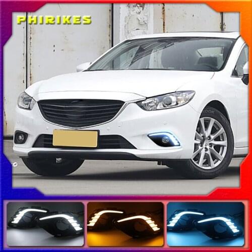 Car 2 Pcs DRL For Mazda 6 Mazda6 Atenza 2013 2014 2015 LED DRL Daytime Running Lights Daylight Fog light cover