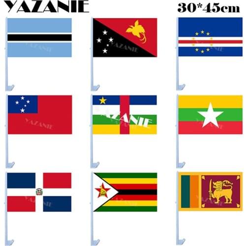 YAZANIE 30*45cm Botswana Papua New Guinea Cape Verde Samoa Central Africa Myanmar Dominican Republic Zimbabwe Sri Lanka Car Flag