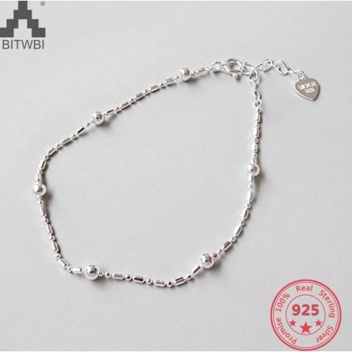 Classic Simple Small Round Ball Beads Bracelet 925 Sterling Silver For Women Fashion Jewelry Gift