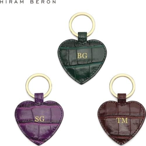 Hiram Beron Personalized Keychain Leather Key holder heart shape lovely gift products dropship wholesale