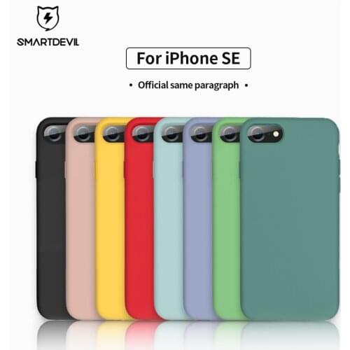 SmartDevil Phone Case For iPhone SE 2020 Case Solid Color For iPhone SE 2020 Silicone Couples Cute Candy Color Soft Simple