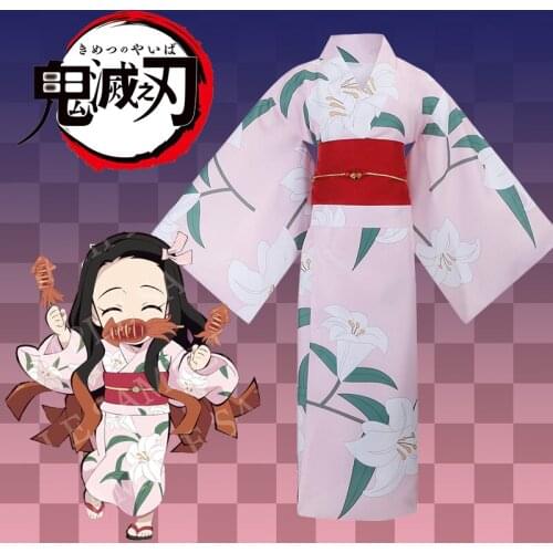 Demon Slayer: Kimetsu No Yaiba Kamado Nezuko Bathrobe Japanese Summer Festival Natsu Matsuri Kimono Dress For Man Woman