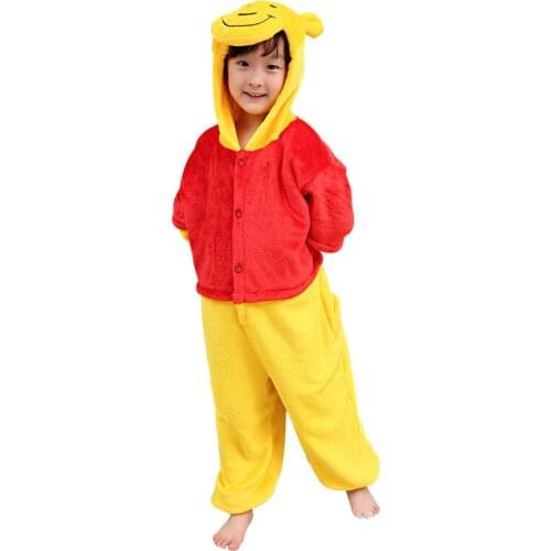 Children Edward Winnie Pajamas Sets Kids Anime Cosplay Costume Animal flannel Sleepwear Robe Onesie Jumpsuit Blanket Sleepers