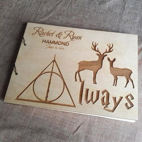 Wedding Guest Book, Wedding/ Birthday Gift Remember, Deer Couples Personalised Alternatives Guestbook Sign