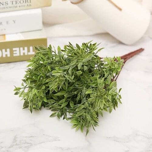 Fake Flowers Green Plant Artificial Plant Green grass plastic leaf plant Office Desktop decor simulation Flower artificial plant