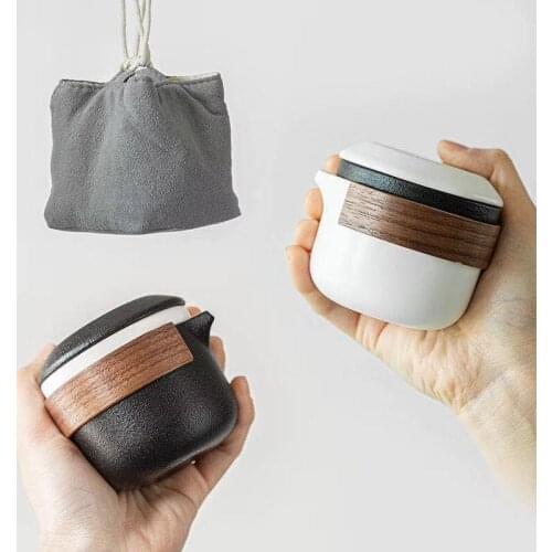 LUWU ceramic teapot with 2 cups a tea sets portable travel office tea set drinkware