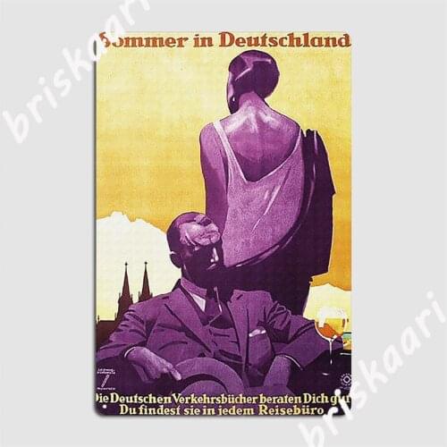 Summer In Germany.....Vintage 1927 Travel Ad Metal Signs Cinema Garage Garage Club create Tin sign Posters
