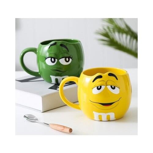 Lovely m&ms cup creative couple large capacity mark cup coffee cup expression