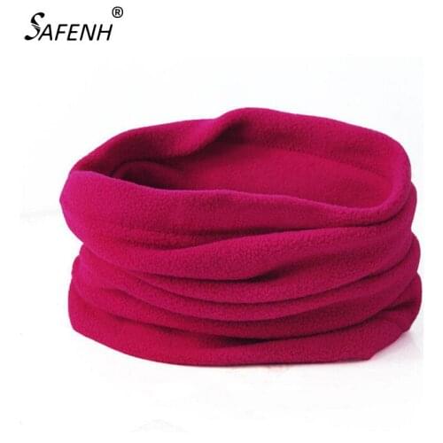 1PC New Unisex Multifunctional Scarf Men Women Thermal Warm Fleece Snood Scarf Neck Warmer Beanie Ski Balaclava Hat 9 Colors