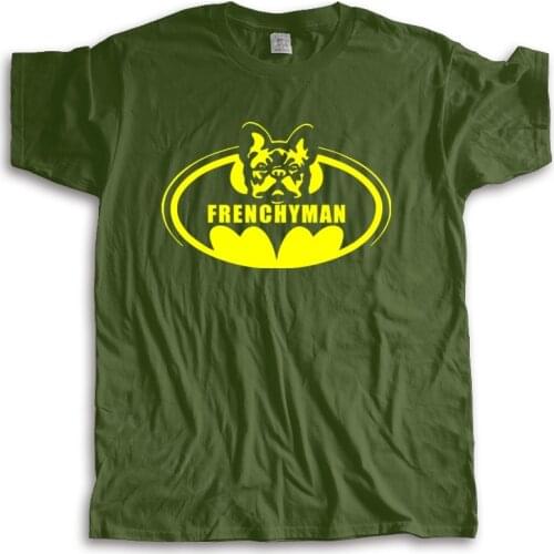 Men o-neck tshirt fashion brand t-shirt black new Frenchy Man T-Shirt Dog,Hund,Fun,Bat,Gotham,Justice,Bulldog,Kult