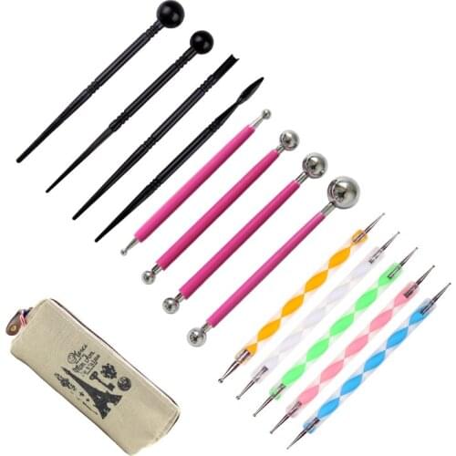 12 pcs clay mud tool set indentation pen steel eight head silicone pen multi-function combination ceramic art Supplies