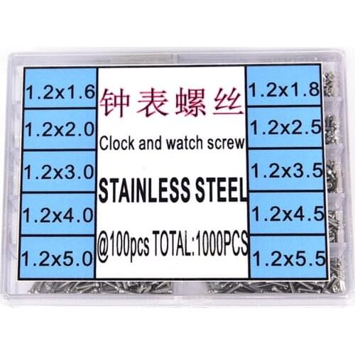 New 1000pcs Universal Assorted Tiny Precision Screws For Watch Eyeglass Glasses Phone Tablet Repair Tool Set Kit