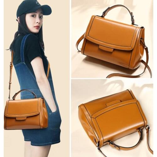 The new 2019 ms leather handbag fashion leather handbags inclined shoulder bag handbag shoulder BaoChao