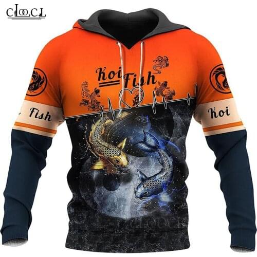 HX Newest Popular Beautiful Koi Fish 3D Print Men Hoodie Harajuku Streetwear Autumn Sweatshirt Casual Tracksuit Drop Shipping