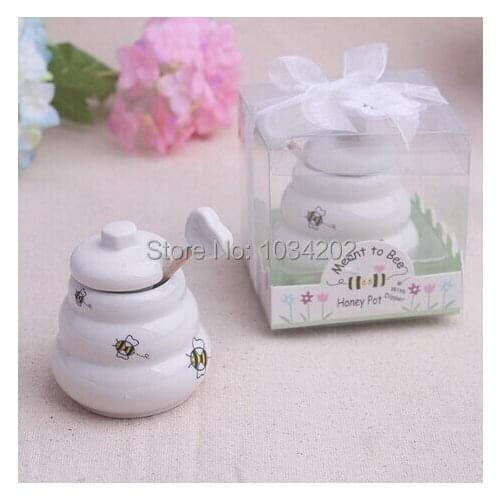 New arrival Meant to Bee Ceramic Honey Pot+ 50SET/Lot wedding baby shower favor gifts +Free shipping