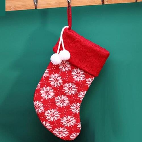 New Year Christmas Stocking Bag Christmas Gift Candy Bag Christmas Tree Decor Elk Yarn Socks Xmas Home Fireplace Decoration