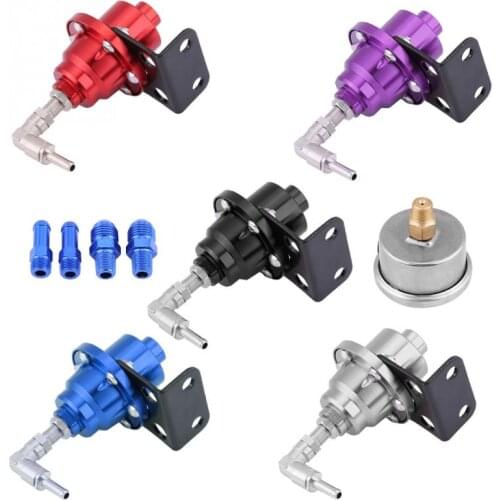 New Fuel Pressure Regulator Universal Aluminum Car 160psi Adjustable 1: 1 Fuel Pressure Regulator Oil Gauge Kit Car Accessories