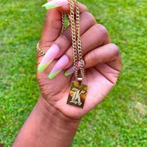 Initial Necklace for Women Stainless Steel A-Z Letter Gold Chain Necklaces Goth Choker Fashion Aesthetic Jewelry Collier Femme