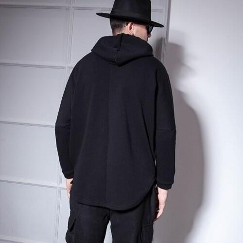European and American cloak cape shawl bat shirt male loose hooded large size black hooded bat sleeve jacket men